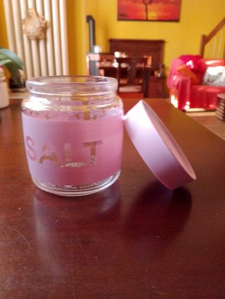 Porta sale in vetro Rosa