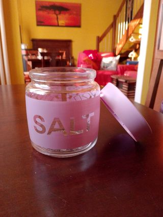 Porta sale in vetro Rosa