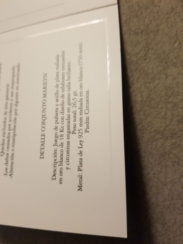 Plata bañada en oro 18Kl anillo y pulsera circonit