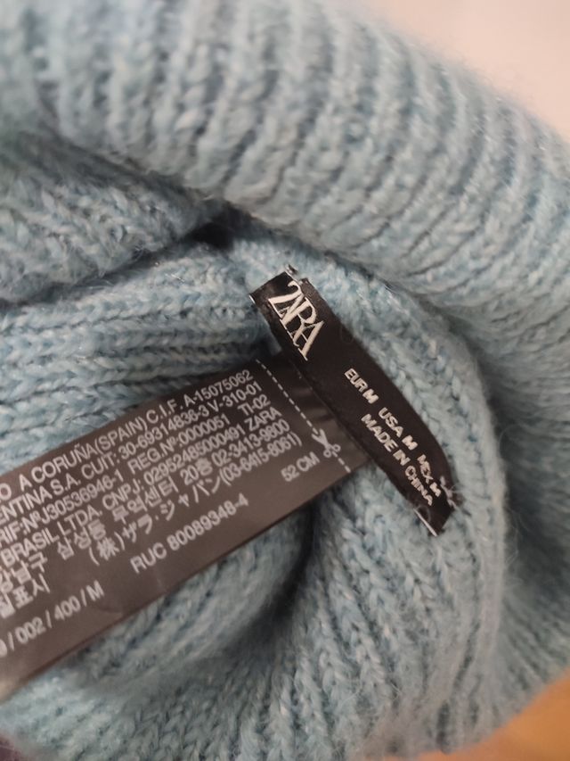 Gorro azul zara