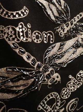 Maglietta con strass argentati, L