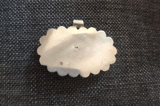 Colgante antiguo coral y plata