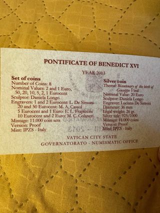 Monete citta’ del Vaticano