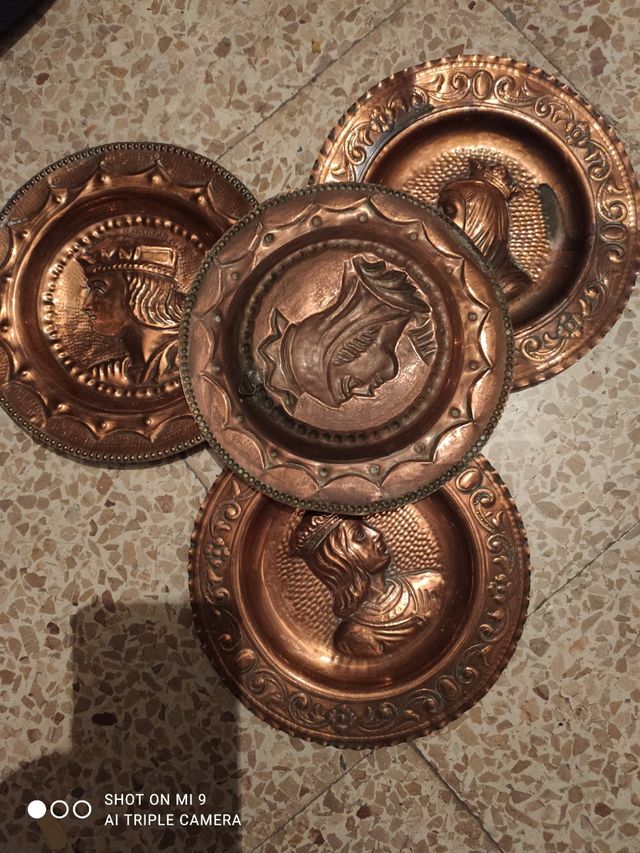 Platos decorativos de cobre
