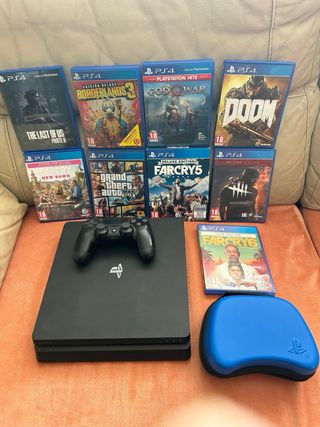 PS4 SLIM 1TB + MANDO PS4 + PACK DE JUEGOS