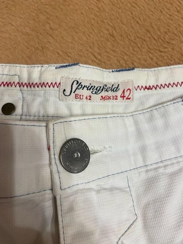 Pantalones vaqueros blancos hombre talla 42