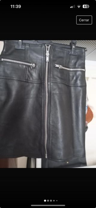 Falda piel Zara 