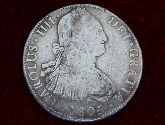 MONEDA 1805 8 REALES CARLOS IIII POTOSI . PJ. PL