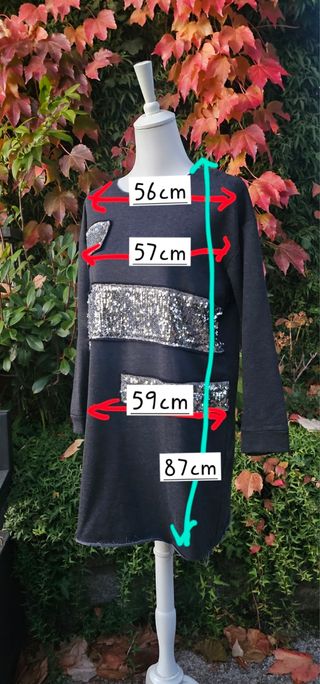 Genial vestido sudadera recto lentejuela