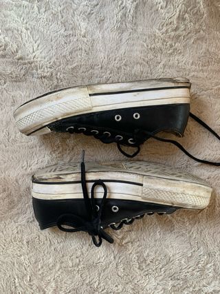 Converse negras de plataforma