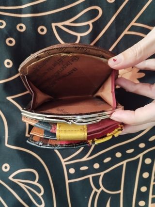 Cartera de cuero de colores stilo vintage