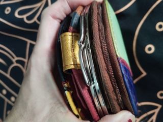 Cartera de cuero de colores stilo vintage