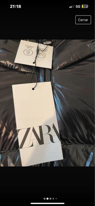 Puffer jacket Plumifero Zara Negro ( L)
