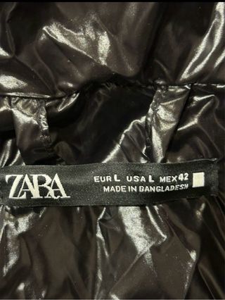 Puffer jacket Plumifero Zara Negro ( L)