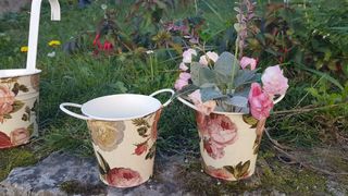 Decoracion.Conjunto portamacetas portavelas