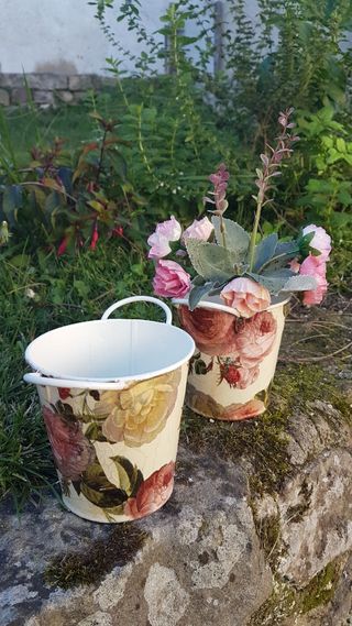 Decoracion.Conjunto portamacetas portavelas