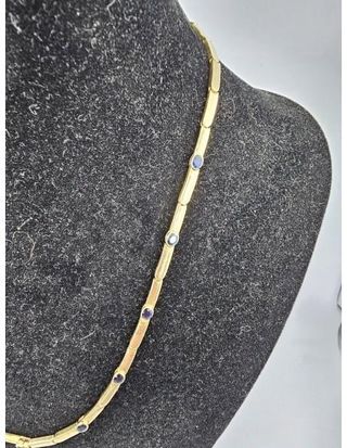Collar de Oro 18KLT con Zafiros