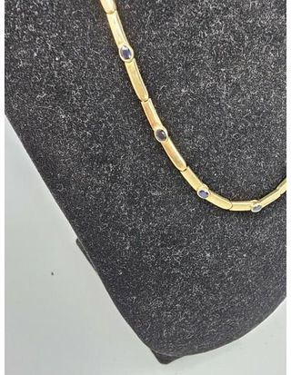 Collar de Oro 18KLT con Zafiros