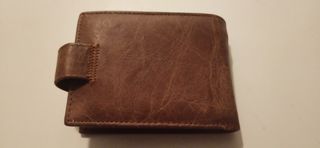Cartera monedero de piel marrón 
