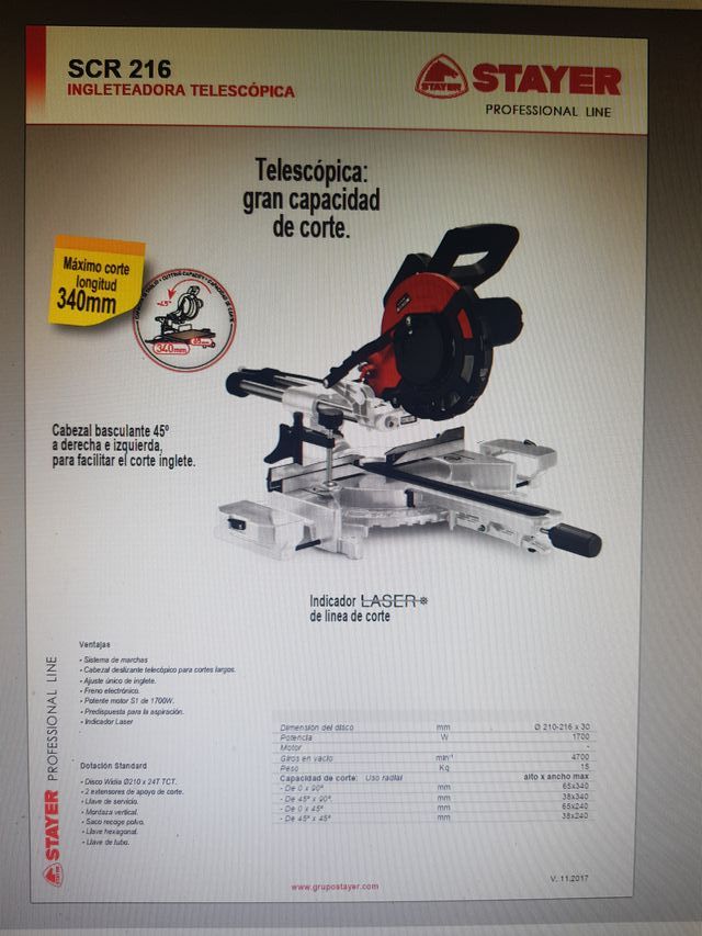 INGLETEADORA ELECTRICA TELESCOPICA