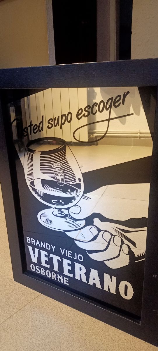 Espejo cartel brandy Veterano