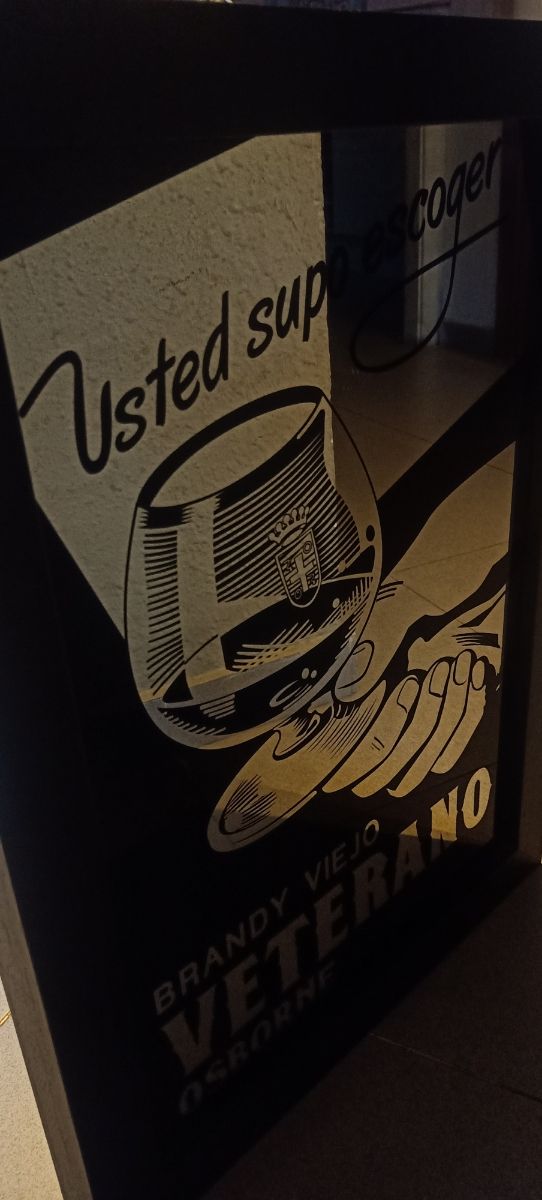 Espejo cartel brandy Veterano