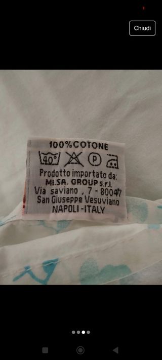 Lenzuola+federa per culla bambino