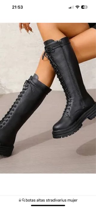 botas negras militares zara
