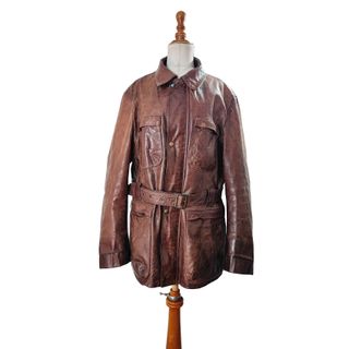Vintage/ Italy Chaquetón cuero genuino T:50