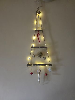 Albero di Natale  rami legno rustico  da parete 
