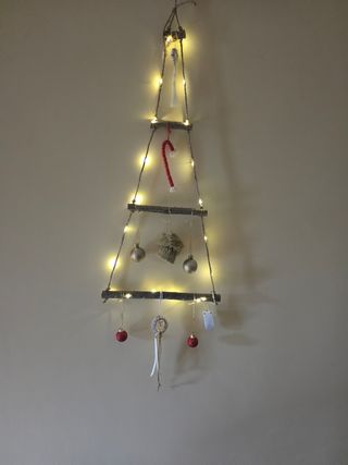 Albero di Natale  rami legno rustico  da parete 