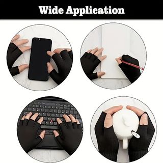 10 pares de Guantes sin dedos para Invierno Negro