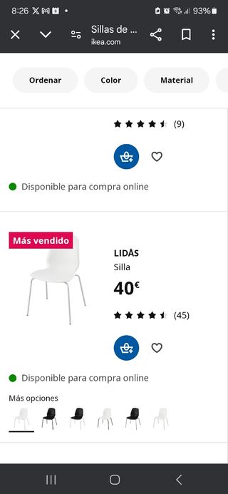 4 Sillas comedor o cocina