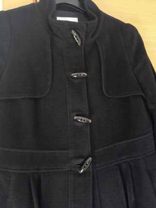 Abrigo de paño largo negro