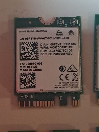 Tarjeta Wifi Bluetooth Intel ax201ngw etc...