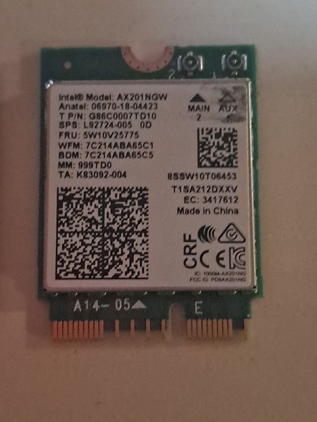 Tarjeta Wifi Bluetooth Intel ax201ngw etc...