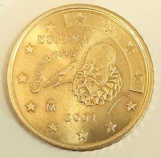 España 2001, 1ª edición, moneda 50 céntimos