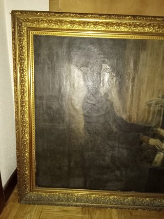 Cuadro Obra de arte vintage óleo sobre lienzo