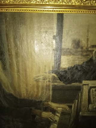 Cuadro Obra de arte vintage óleo sobre lienzo
