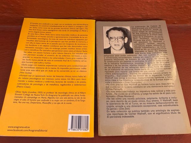 Pack 2 libros Oliver Sacks+Wallraff anagrama