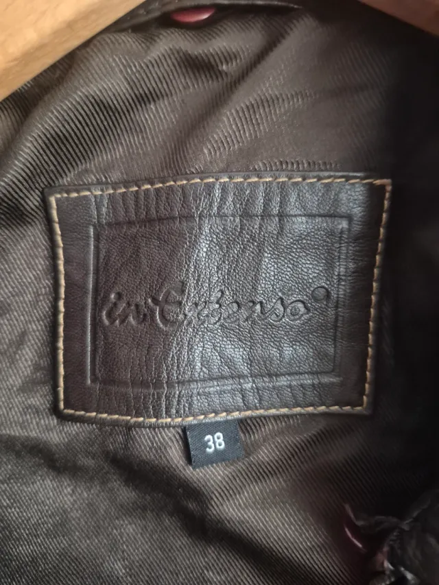 Chaqueta piel  marrón. T