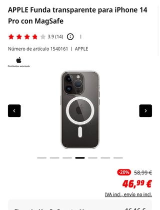 Funda transparente apple iPhone 14 Pro
