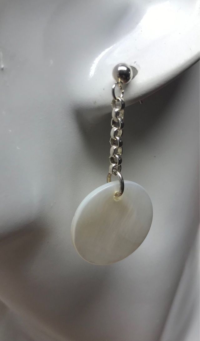 Pendientes de plata 925 y nacar