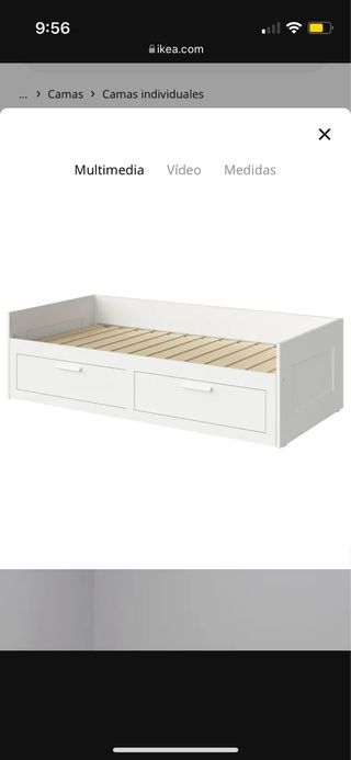 Cama con dos cajones 