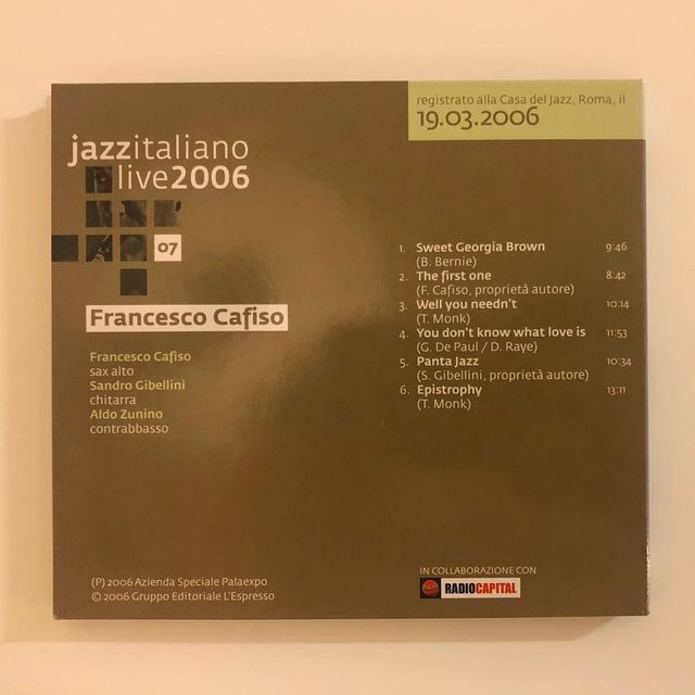 CD Jazz Italiano Live - Francesco Cafiso