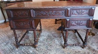 Mesa madera con cajones