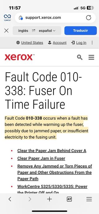 Impresora xeros multi