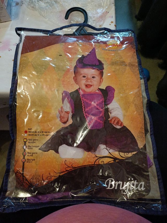 Disfraz brujita  talla 6-12 meses