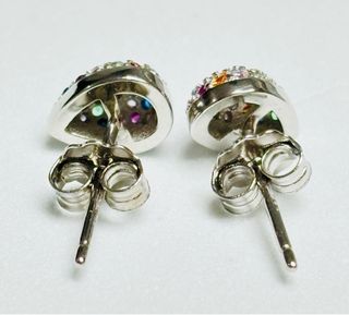 Pendientes gotas de colores en plata de ley 925