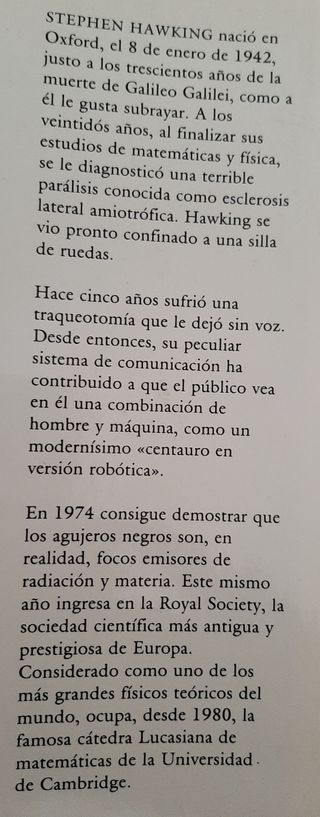 Historia del tiempo: del Big Bang a los agujeros negros